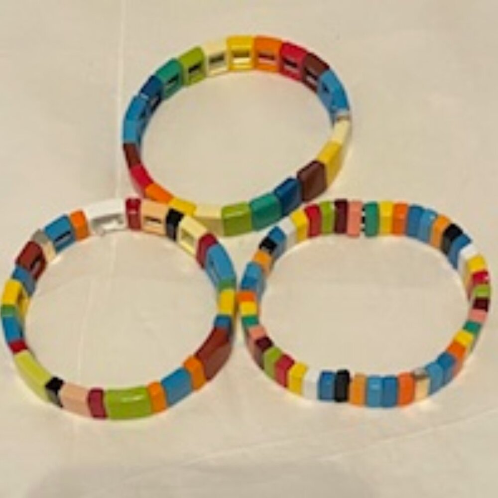 Multi Color Stretch Bracelets - set of 3